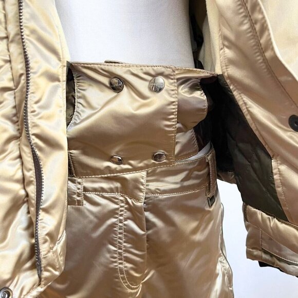 POST CARD GOLD SATIN SKI COAT PANTS 2 PIECES COORDINATED SET - 6 - Picture 6 of 16